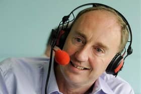 Test Match Special's Jonathan Agnew is broadcasting from his attic.