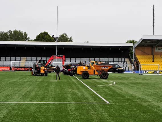 NEW SURFACE: Harrogate Town had to rip out their artificial pitch and replace it with a grass one in the summer