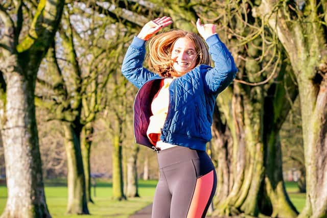 Lucy Playford is getting active every day in Harrogate. Photographer: Steph Simmons Photography @StephSimmonsPhotos; make-up: Chrys Chapman @MUA_Chrys.Chapman 

Lucy wears Marks and Spencer Good Move range Go Move cropped gym leggings (worn over black leggings), £19.50; thermal hooded long-sleeve running top, £29.50; quilted bomber jacket, £45.