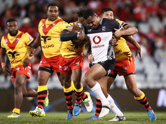 Fiji's King Vuniyayawa playing against PNG in 2018. (Photo by Brendon Thorne/Getty Images)