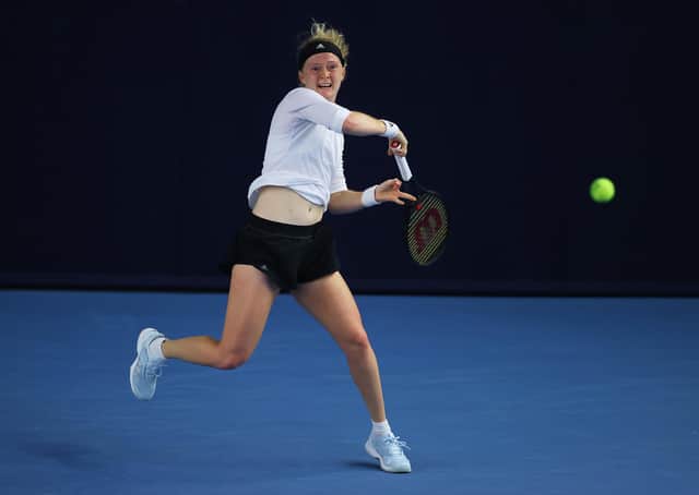 ON THE UP: Bradford's Francesca Jones, pictured at the Battle of the Brits League tournament last month, has qualified for the main draw of the Australian Open. Picture: Julian Finney/Getty Images for LTA
