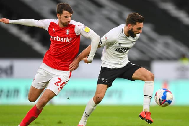 MATCH ACTION: Derby County 0-1 Rotherham United. Picture: Getty Images.