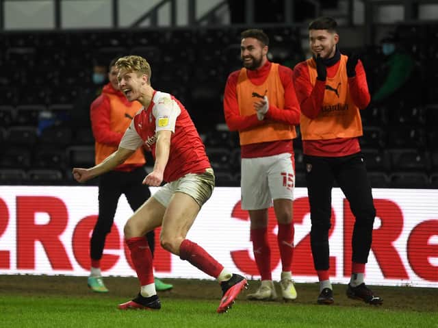BIG GOAL: Jamie Lindsay struck a late winner for Rotherham United at Derby County. Picture: Getty Images.