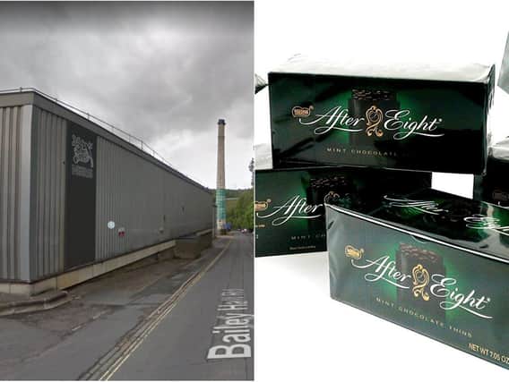 Left: The Albion Mills Nestlé factory in Halifax, where After Eight chocolates are made