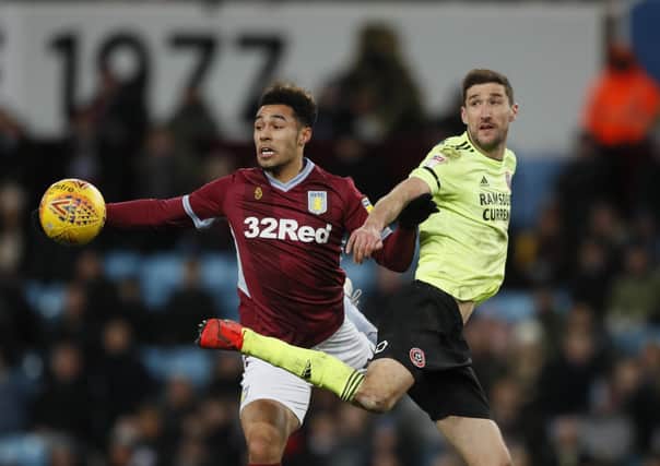 NEW START: Andre Green, pictured in action for Aston Villa against Sheffield United's Chris Basham in 2019. Picture: Simon Bellis/Sportimage