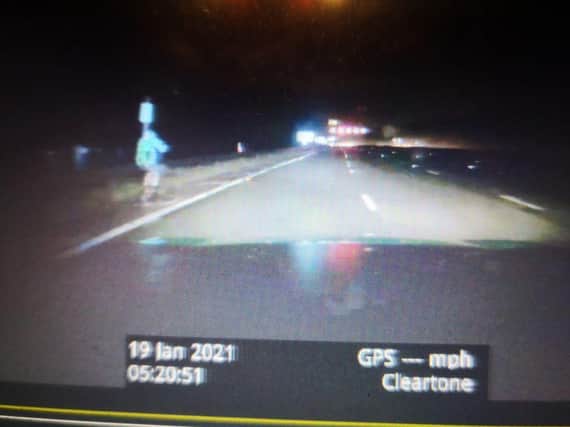 An e-scooter rider caught driving up the M1 motorway in the dark.
