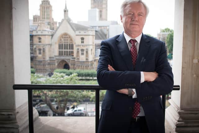 David Davis MP in the Houses of Parliament in Westminster, London