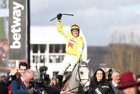 Day to remember: Politologue ridden by jockey Harry Skelton after winning the Betway Queen Mother Champion Chase at Cheltenham in 2020. Picture: Simon Cooper/PA Wire.