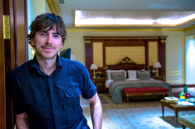 Simon Reeve in the £1 billion Mardan Palace Hotel, Antalya - Photographer: Craig Hastings/BBC