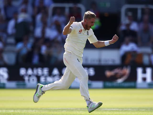 Olly Stone celebrates taking the wicket of Ireland's Andy Balbirnie at Lord's in 2019. Picture: Julian Finney/Getty Images.