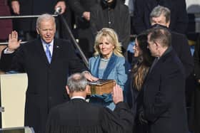 This was Joe Biden being sworn in as the 46th President of the United States.