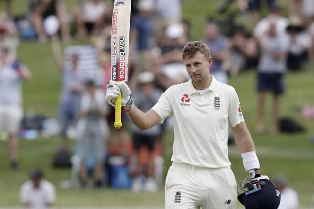England's Joe Root gave an example of how to bat in the conditions found in Sri Lanka, says the hosts' Angelo Mathews. Picture: AP/Mark Baker.
