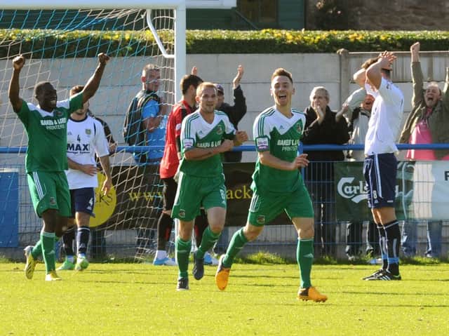 DIFFICULTIES: Bradford (Park Avenue) play Guiseley in happier times