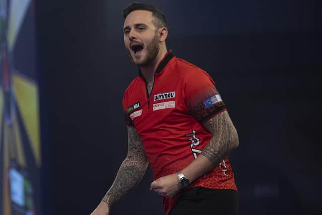 BIG YEAR: Joe Cullen, pictured celebrating during the William Hill World Darts Championship earlier this month.Picture: Lawrence Lustig
