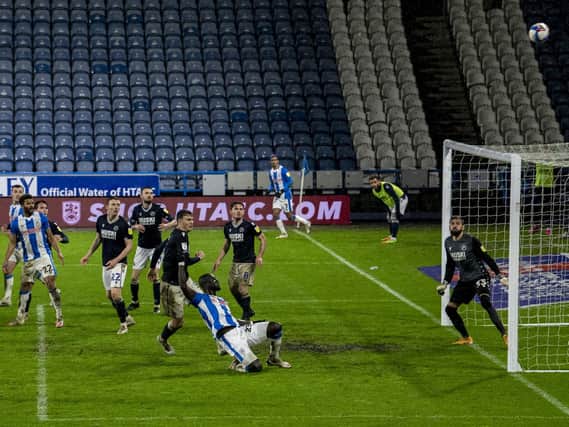 MISS: Naby Sarr wastes a great chance late on for Huddersfield Town