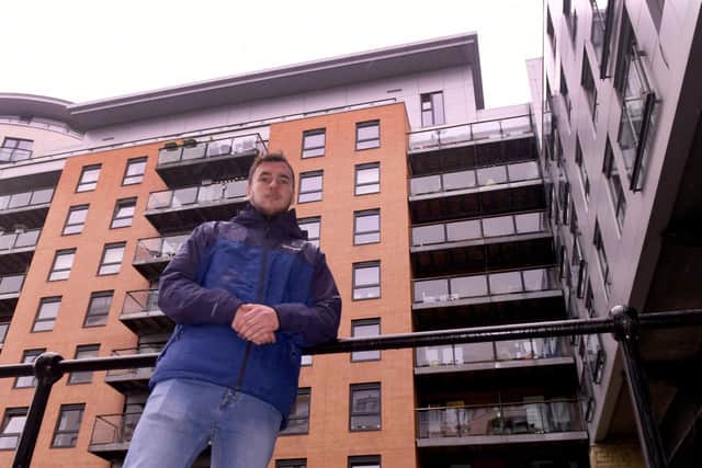 Brad Cunningham saved for years to buy his flat at Leeds Dock. The apartment is now caught in the cladding scandal.