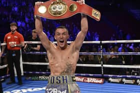 Josh Warrington with the IBF belt. Picture by Steve Riding.