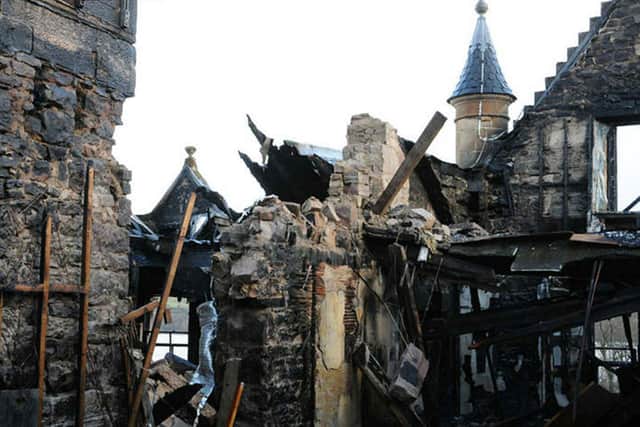 Fire damage at the hotel
