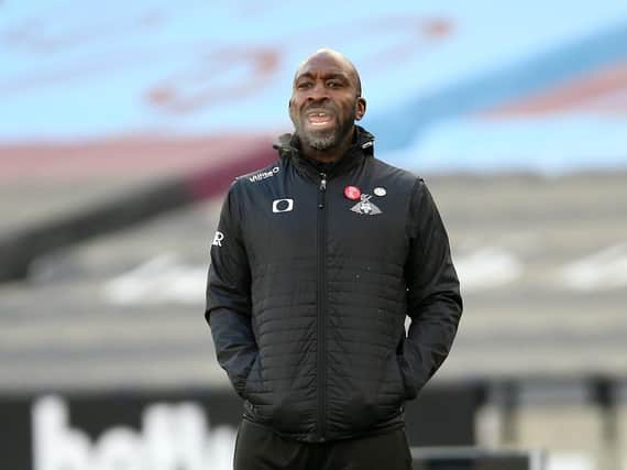 Doncaster Rovers manager Darren Moore, pictured at the London Stadium. Picture: Nigel French/PA.