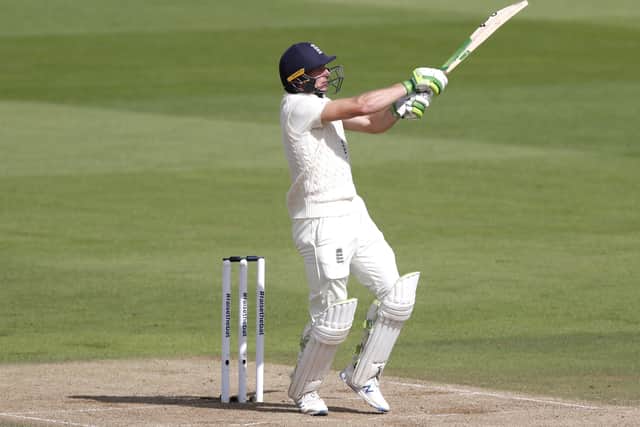 Joe Root was ably supported by Jos Buttler, who made 55. Picture:: Alastair Grant/NMC Pool/PA