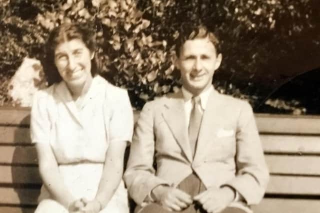 Judy Simons' parents Ena Glass and David Brown met through helping to hide Jewish refugees in Sheffield after escaping Nazi Europe. Pictured in 1942.