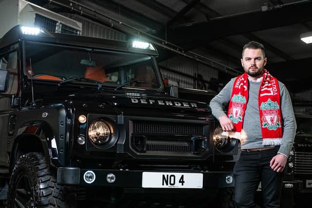 James Clough, head of special projects Kahn Design, who is a big Liverpool FC fan, is hoping to keep injured defender Virgil van Dijk’s spirits up as the star continues his recovery from a lengthy layoff by gifting the star a ‘NO 4’ plate from Mr Kahn’s collection.