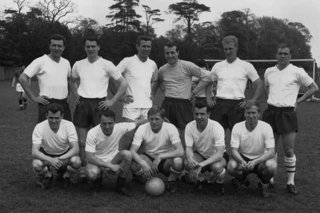 International star: The England team which beat Switzerland 3-1 ay Wembley on May 9, 1962. Back row, from left: Jimmy Armfield, Bobby Robson, Peter Swan, Ron Springett, Ron Flowers and Ray Wilson. Front row, from left: John Connelly, Jimmy Greaves, Gerry Hitchens, Johnny Haynes and Bobby Charlton.  (Photo by Keystone/Getty Images)