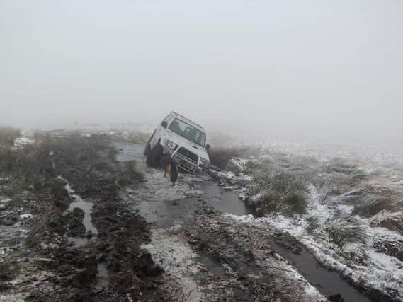 One of the abandoned 4x4s on Standedge Trail