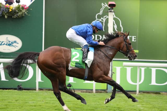 Ghaiyyath made all to win the 2020 Juddmonte International under William Buick.