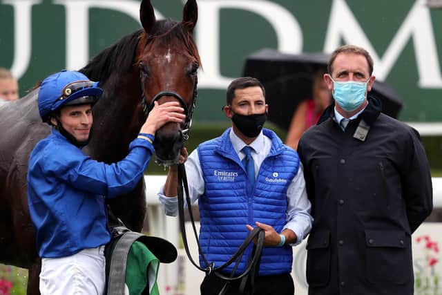 William Buick and Charlie Appleby after the 2020 win of Juddmonte International.