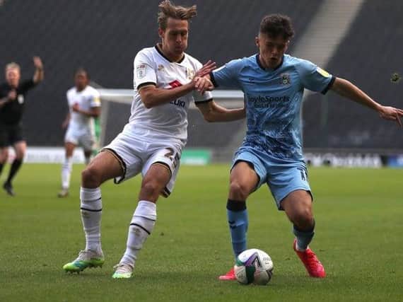 New Rotherham United signing Ryan Giles (right), pictured in action on loan at Coventry City. Picture: PA.