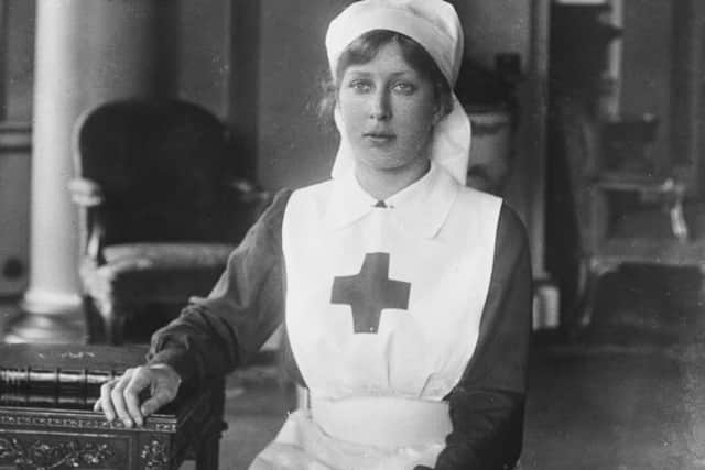 Mary, Princess Royal (1897 - 1965) working as a nurse during World War I, UK, circa 1914. (Photo by London Stereoscopic Company/Hulton Archive/Getty Images)