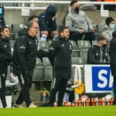 NOW HEAR THIS: Leeds United head coach Marcelo Bielsa bellows out his instructions to players at St James's Park on Tuesday.  Picture: Bruce Rollinson