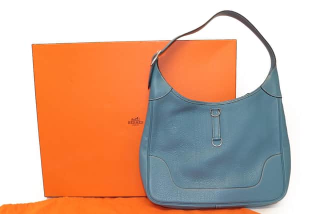 Hermes blue leather Clemence bag, estimate £700-£1,000