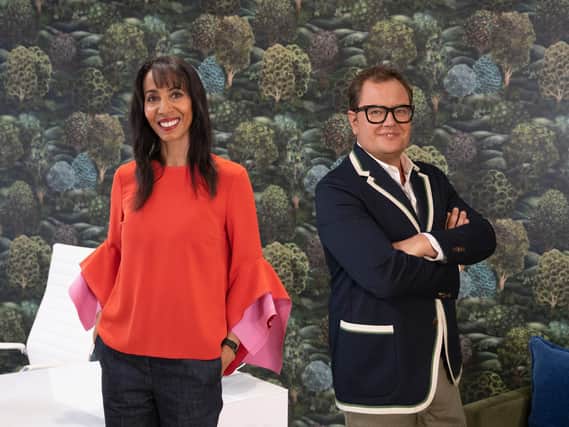 Show host Alan Carr and judge Michelle Ogundehin