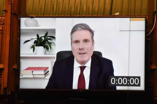 This was Sir Keir Starmer delivering a #virtual' speech to Parliament last week as his leadership of Labour continues to be called into question.