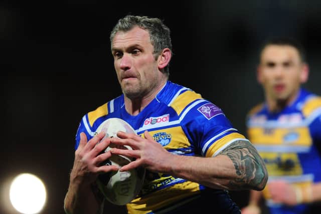 LEGEND: Jamie Peacock in action for Leeds Rhinos against Wakefield Trinity in Super League back in April 2014. Picture: Steve Riding.