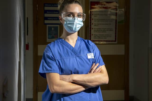Physiotherapist Tasmin Putt works on call in the ICU helping patients to breathe. Pic: Tony Johnson