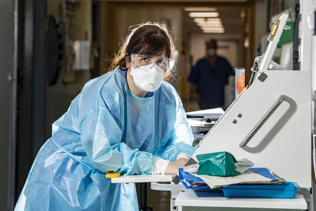 Nurse Mary Welling works on a Covid ward at York Hospital. Pic: Tony Johnson