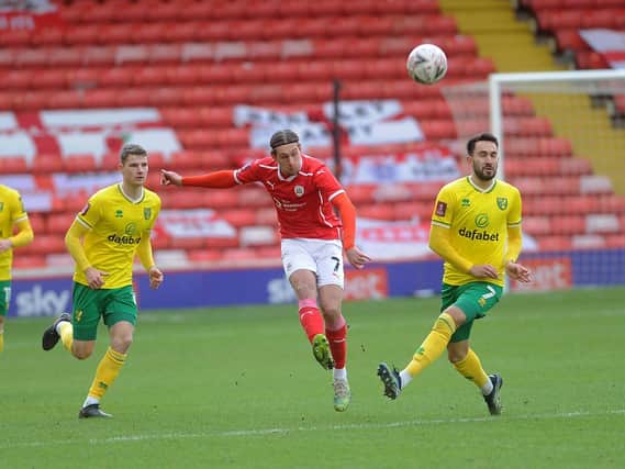 TV DATE: Barnsley's Callum Brittain in action against Norwich City in round four