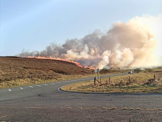 Heather burning is to be restricted on much of the county's moorland. Pictured: heather being burnt at Blubberhouses in Nidderdale