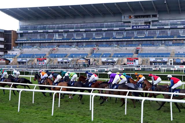 Action from Doncaster's Sky Bet Chase meeting.