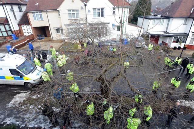 At the height of the row in early 2018, dozens of police officers were called out each day to support felling operations.