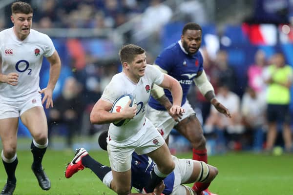 England rugby union captain Owen Farrell in Six Nations action.
