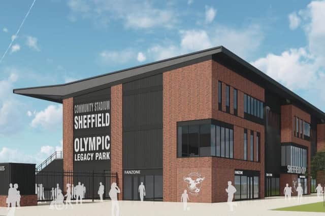 Artist’s impression: How the community stadium on the Sheffield Olympic Legacy Park will look.