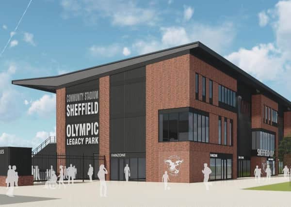 Artist’s impression: How the community stadium on the Sheffield Olympic Legacy Park will look.