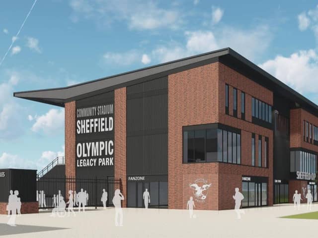 Artist’s impression: How the community stadium on the Sheffield Olympic Legacy Park will look.