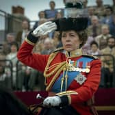 Olivia Colman as Queen Elizabeth II in The Crown,  nominated for a Golden Globe for best drama series. Picture: Liam Daniel/Netflix via AP.
