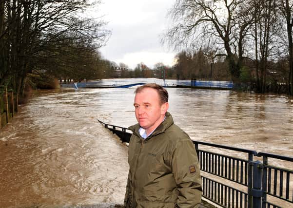 Environment Secretary George Eustice promised a Yorkshire-wide flooding summit during this visit to York last February in the aftermath of Storm Dennis. Photo: Gerard Binks.