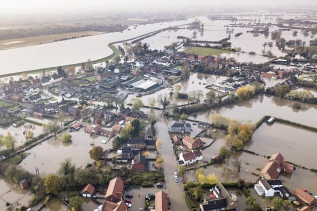 An aerial photo of the devastating December 2019 floods in Fishlake.